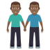 👬🏾 men holding hands: medium-dark skin tone display on JoyPixels